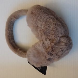 4/$40 New Jumbo Tan Fuzzy Fleece Earmuffs - Adult One-Size